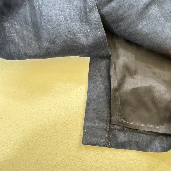 Y2K NY Sake Navy sailor Linen Double Breasted V Neck Sheath Dress Size 12 - Picture 5 of 10